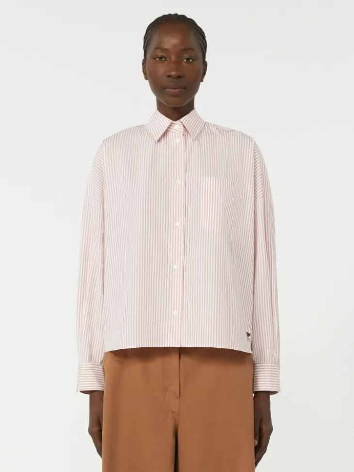 Oversized cotton shirt - PINK
