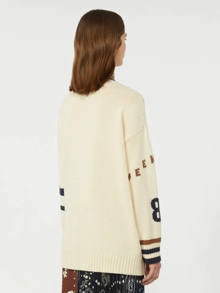 Oversized cotton-blend cardigan - SAND