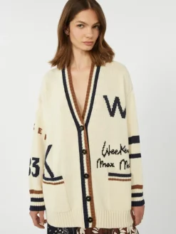 Oversized cotton-blend cardigan - SAND