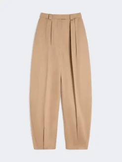 Oversized gabardine trousers - BISCUIT