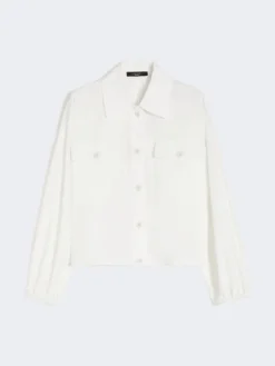 Oversized jacket in cotton poplin - IVORY
