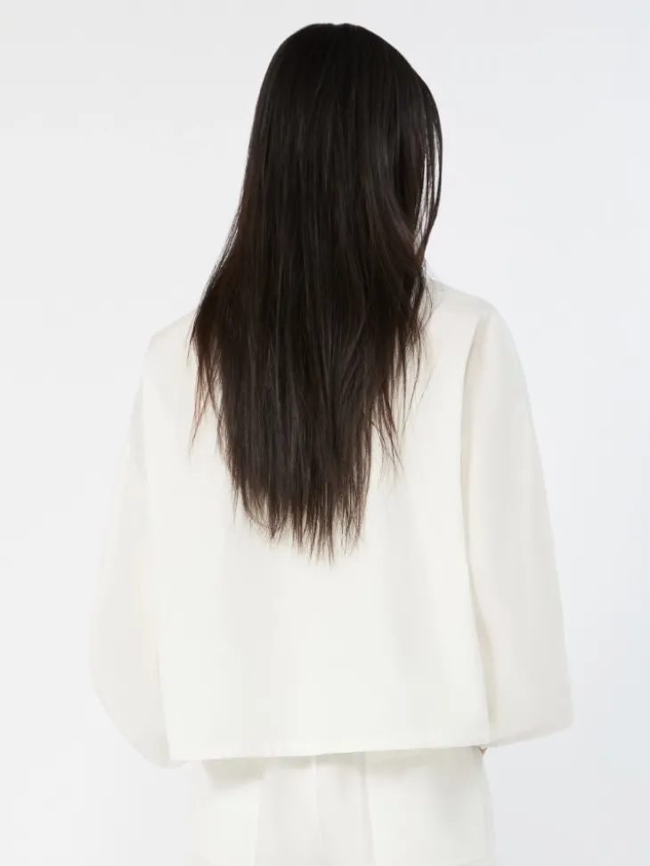 Oversized jacket in cotton poplin - IVORY