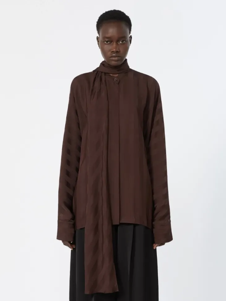 Oversized kimono shirt - CHOCOLATE