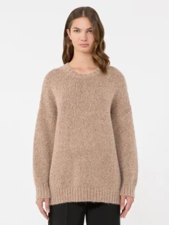 Oversized mohair and lurex sweater - COPPER