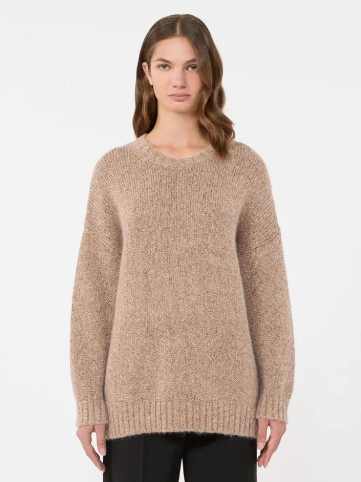 Oversized mohair and lurex sweater - COPPER