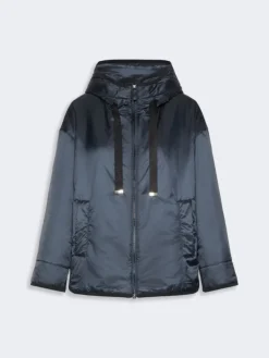 Oversized padded jacket in water-repellent canvas - MIDNIGHTBLUE