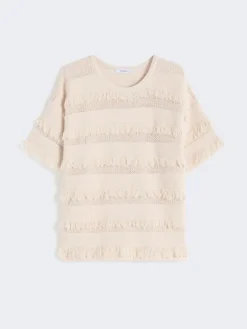 Oversized patterned viscose sweater - IVORY