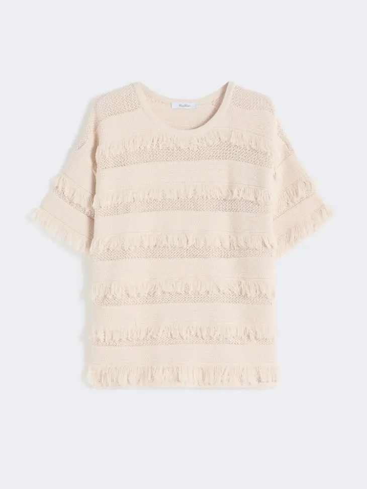 Oversized patterned viscose sweater - IVORY