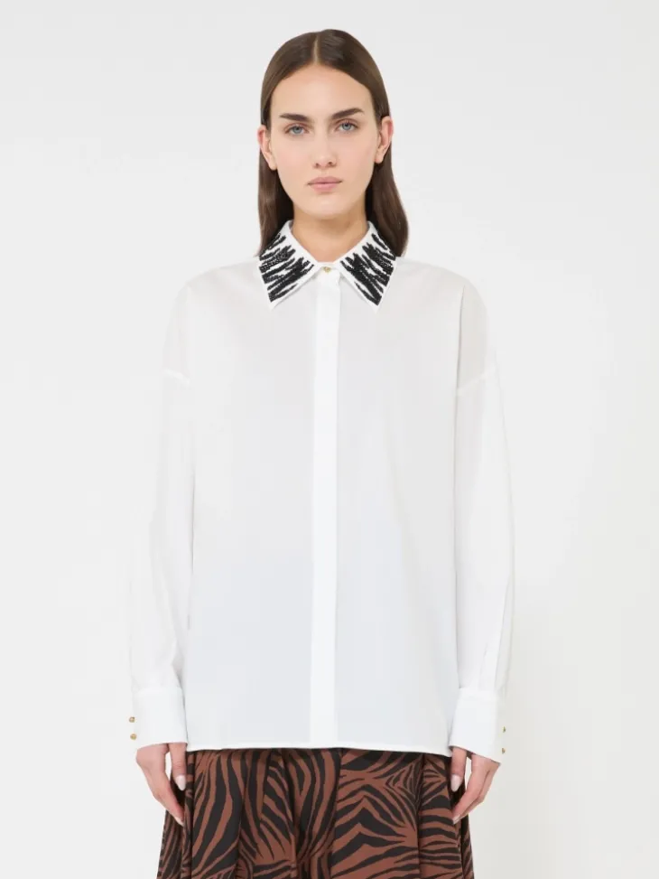 Oversized poplin shirt - WHITE