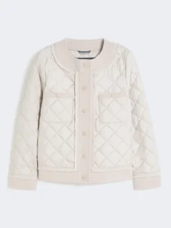 Padded cropped jacket in water-repellent canvas - SAND