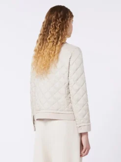 Padded cropped jacket in water-repellent canvas - SAND