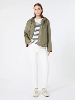 Padded, hooded jacket in water-repellent canvas - MUD