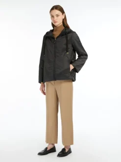 Padded water-repellent hooded jacket - BLACK