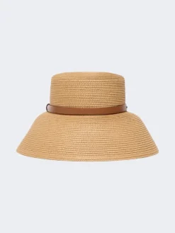 Paper yarn lampshade hat - BEIGE