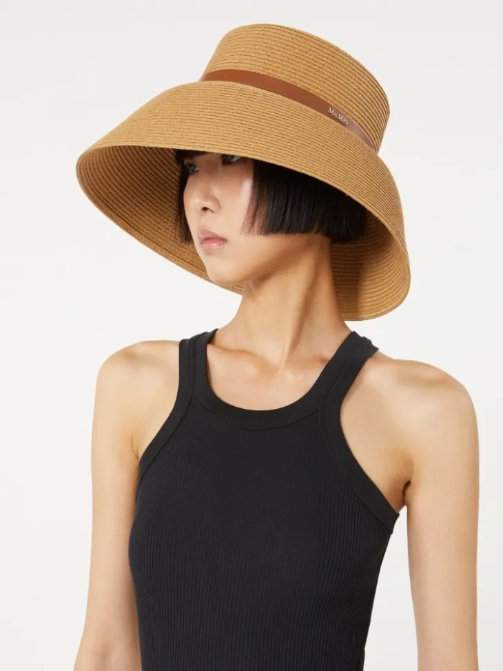 Paper yarn lampshade hat - BEIGE