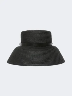 Paper yarn lampshade hat - BLACK