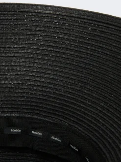 Paper yarn lampshade hat - BLACK