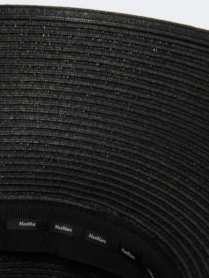 Paper yarn lampshade hat - BLACK