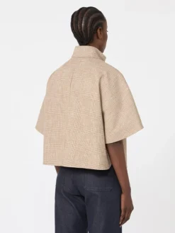 Patterned cotton cloak - TOBACCO