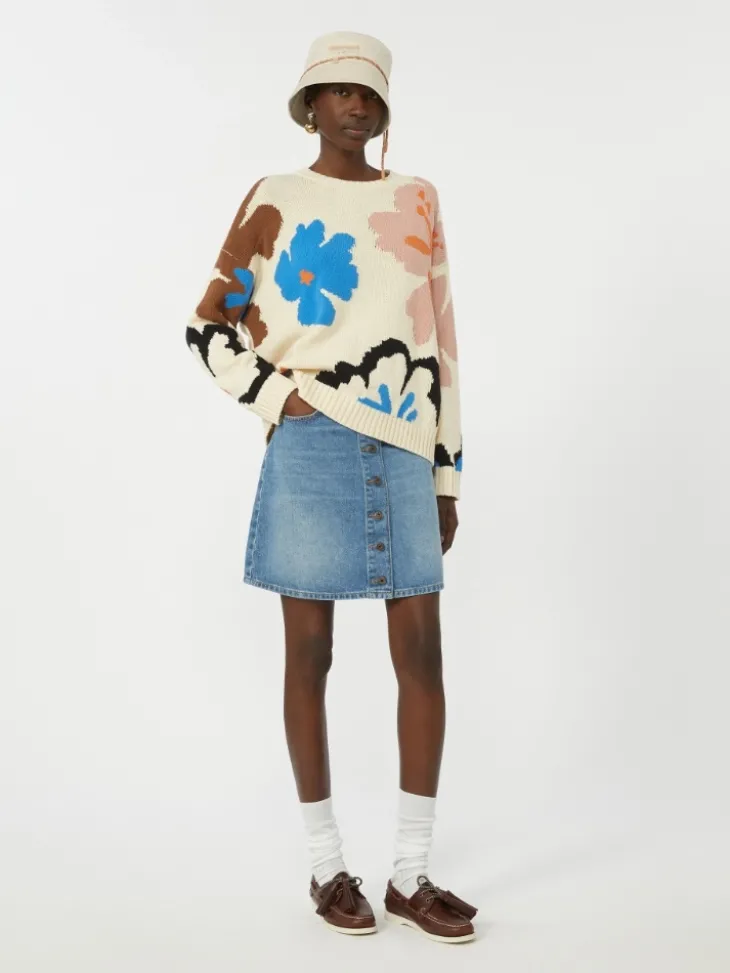 Patterned cotton crew-neck - MULTICOLOUR