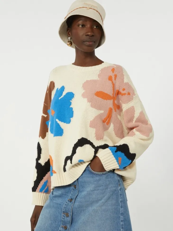 Patterned cotton crew-neck - MULTICOLOUR