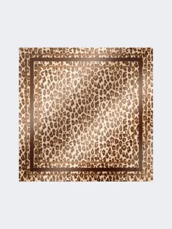 Patterned silk twill foulard - BLACK