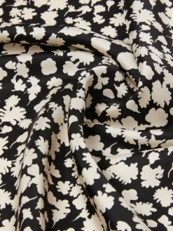 Patterned silk twill foulard - BLACK