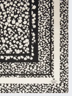 Patterned silk twill foulard - BLACK