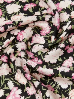 Patterned silk twill foulard - PINK