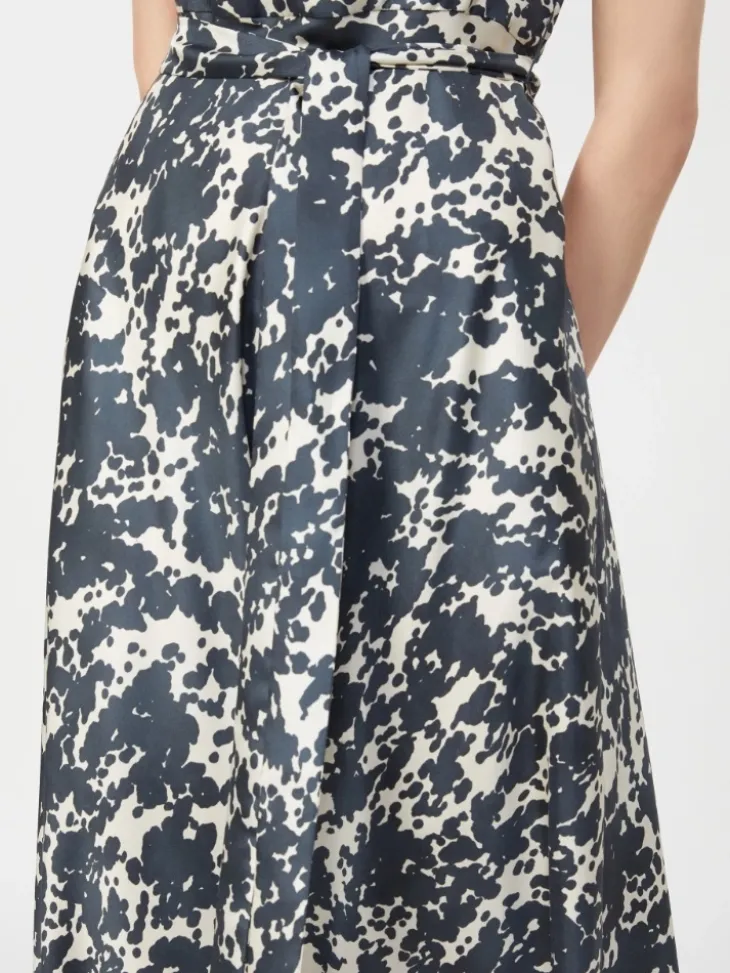 Patterned twill dress - ULTRAMARINE