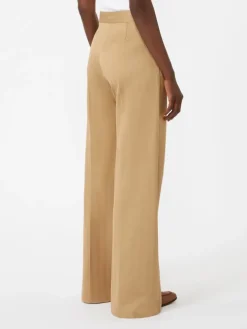 Pinstripe jacquard jersey trousers - DESERT