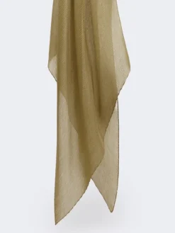 Pleated cashmere and silk stole - CAMEL