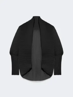Pleated fabric shrug - BLACK