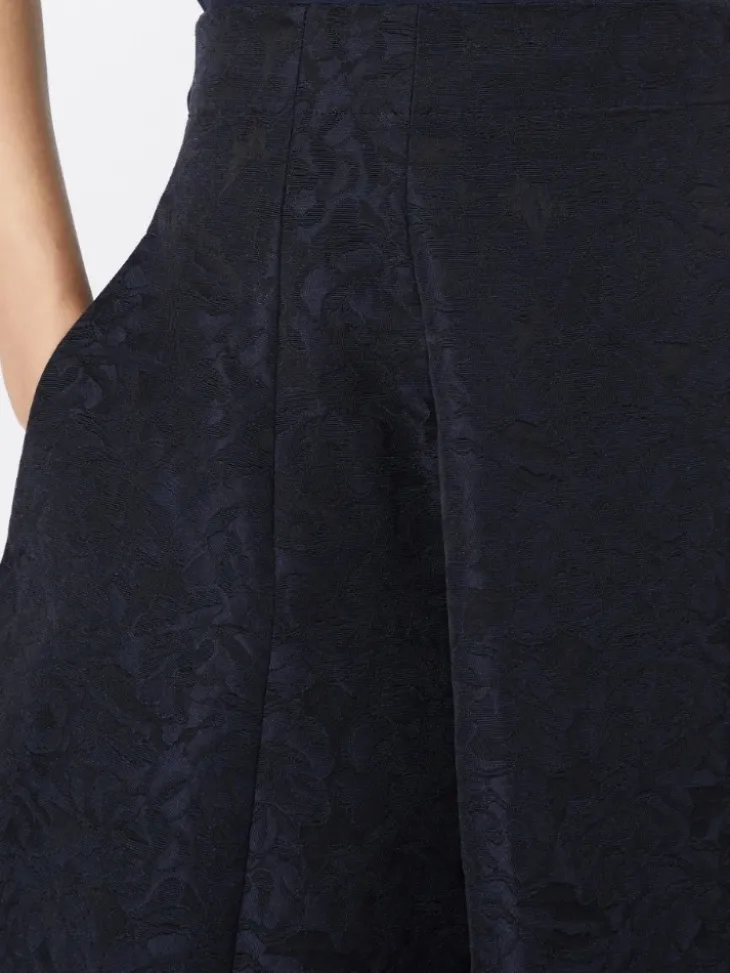 Pleated jacquard skirt - MIDNIGHTBLUE