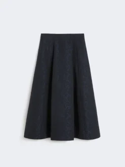 Pleated jacquard skirt - MIDNIGHTBLUE