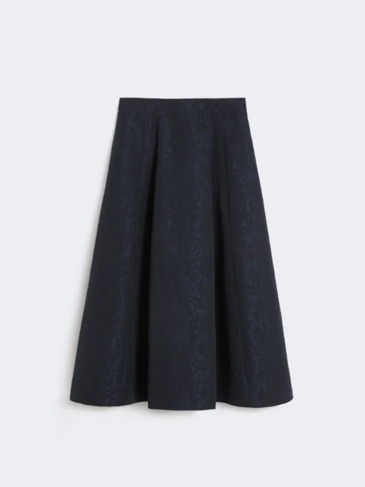 Pleated jacquard skirt - MIDNIGHTBLUE