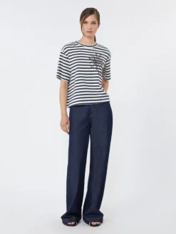 Printed cotton jersey T-shirt - NAVY