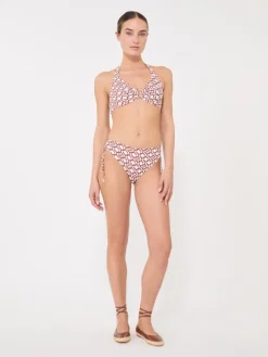 Printed jersey bikini bottoms - RUST
