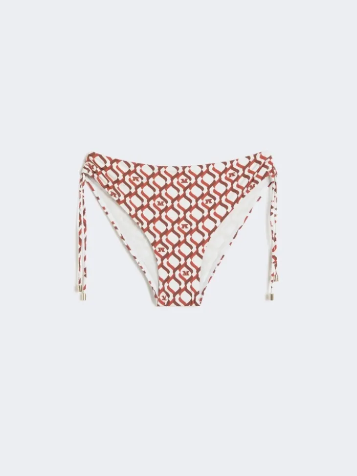 Printed jersey bikini bottoms - RUST