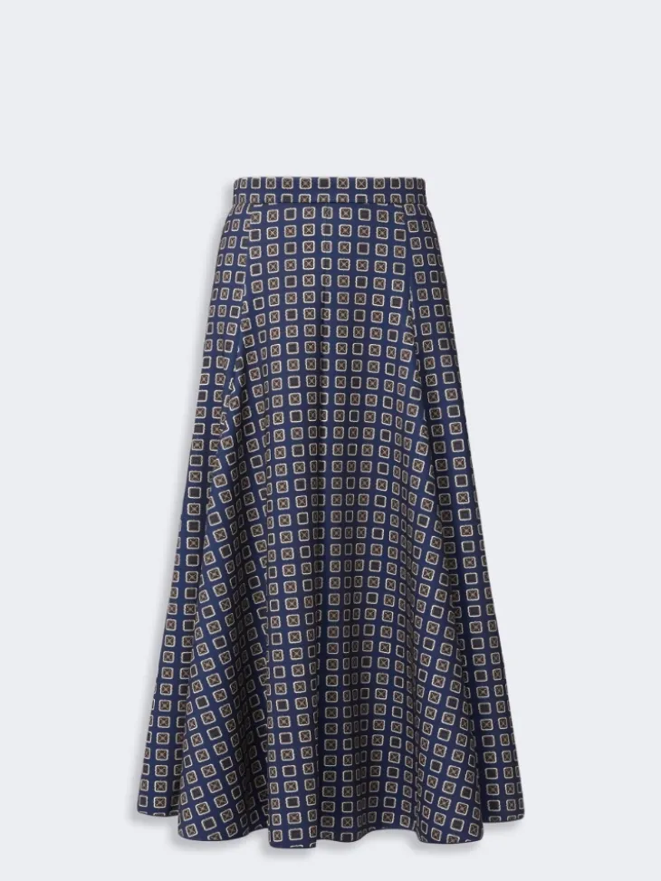 Printed jersey skirt - NAVY