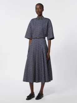 Printed jersey skirt - NAVY