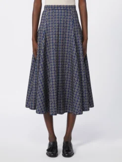 Printed jersey skirt - NAVY