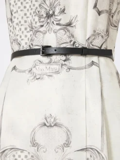 Printed Mikado shirt dress - IVORY