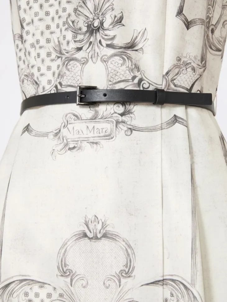 Printed Mikado shirt dress - IVORY