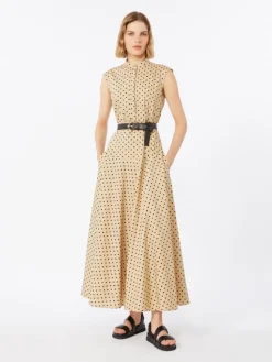 Printed poplin shirt dress - COLONIAL