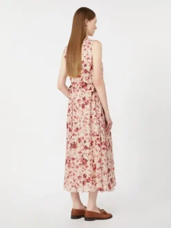 Printed ramie canvas dress - PINK