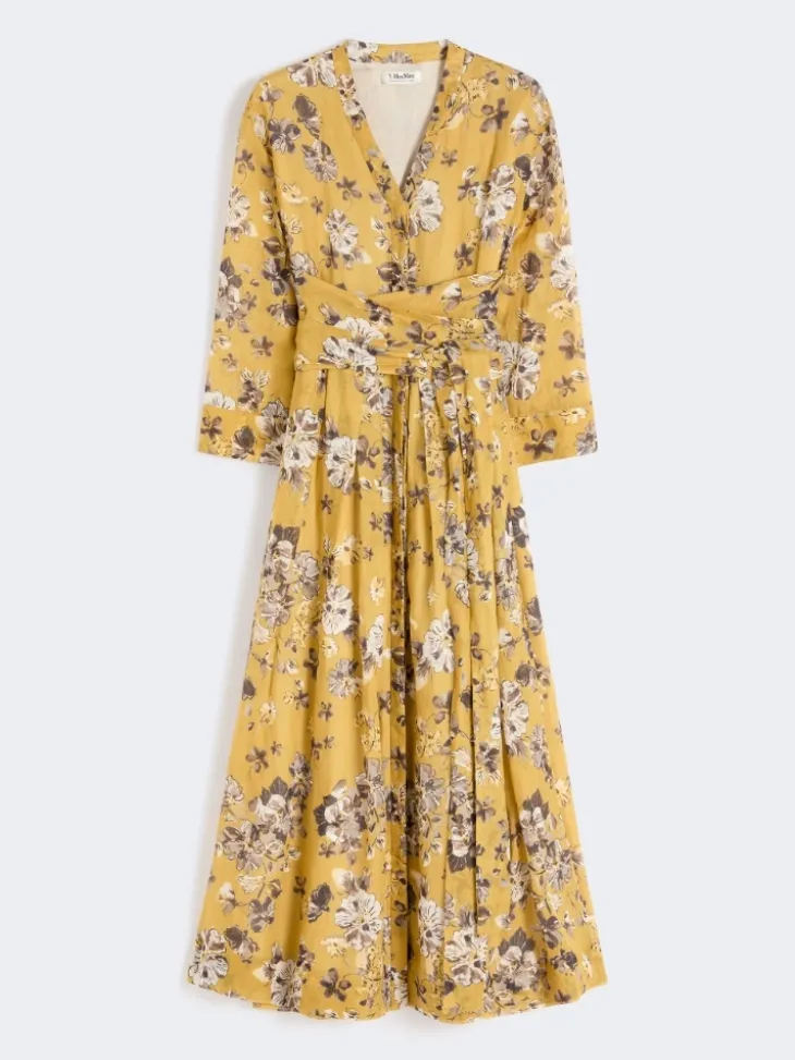 Printed ramie dress - LEMON