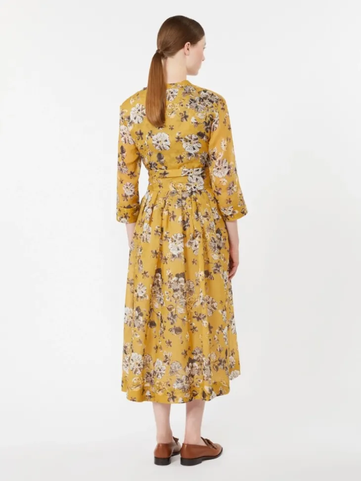 Printed ramie dress - LEMON