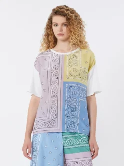 Printed silk and stretch cotton jersey T-shirt - MULTICOLOUR
