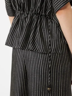 Printed silk blouse - BLACK WHITE